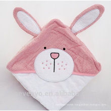 High quality super fluffy Cute rabbit face lovely baby towel with rabbit ears bamboo baby hooded towel